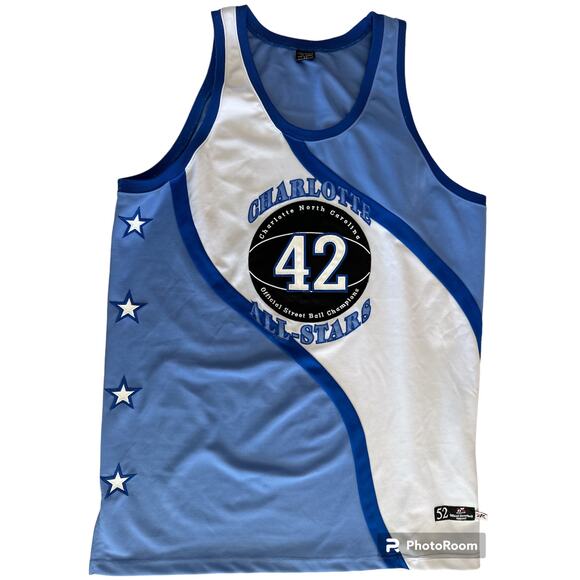 Official Street Ball All Stars Charlotte North Carolina Size 52 #42 JERSEY blue - Picture 1 of 9